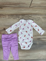 Carter's 2Pc Long Sleeve Bodysuit Owl Print & Pants White Sz 6m