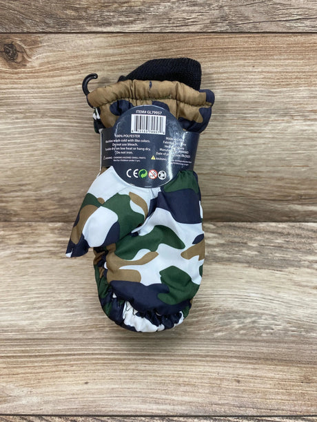 NEW ThermaWear Kid's Ski Green Camo Mittens