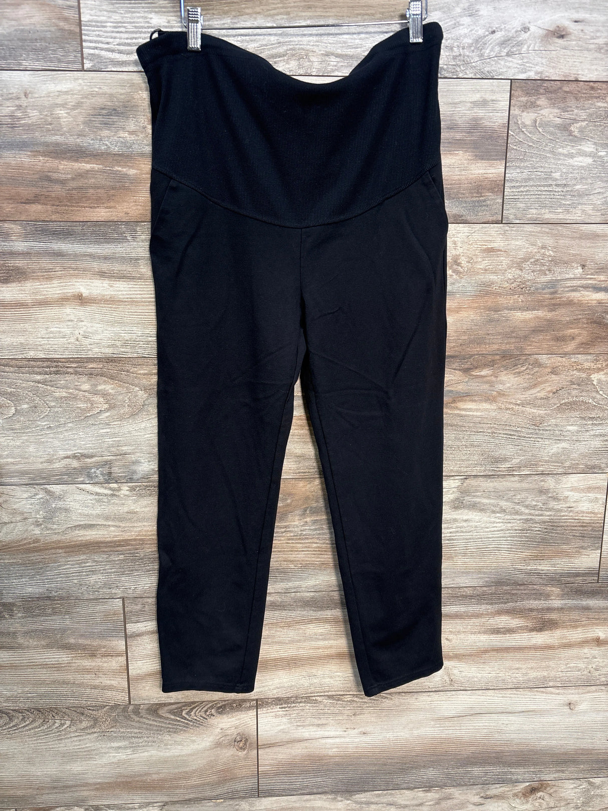 Belly To Baby Alina Mae Cropped Pleated Pants Black sz Large