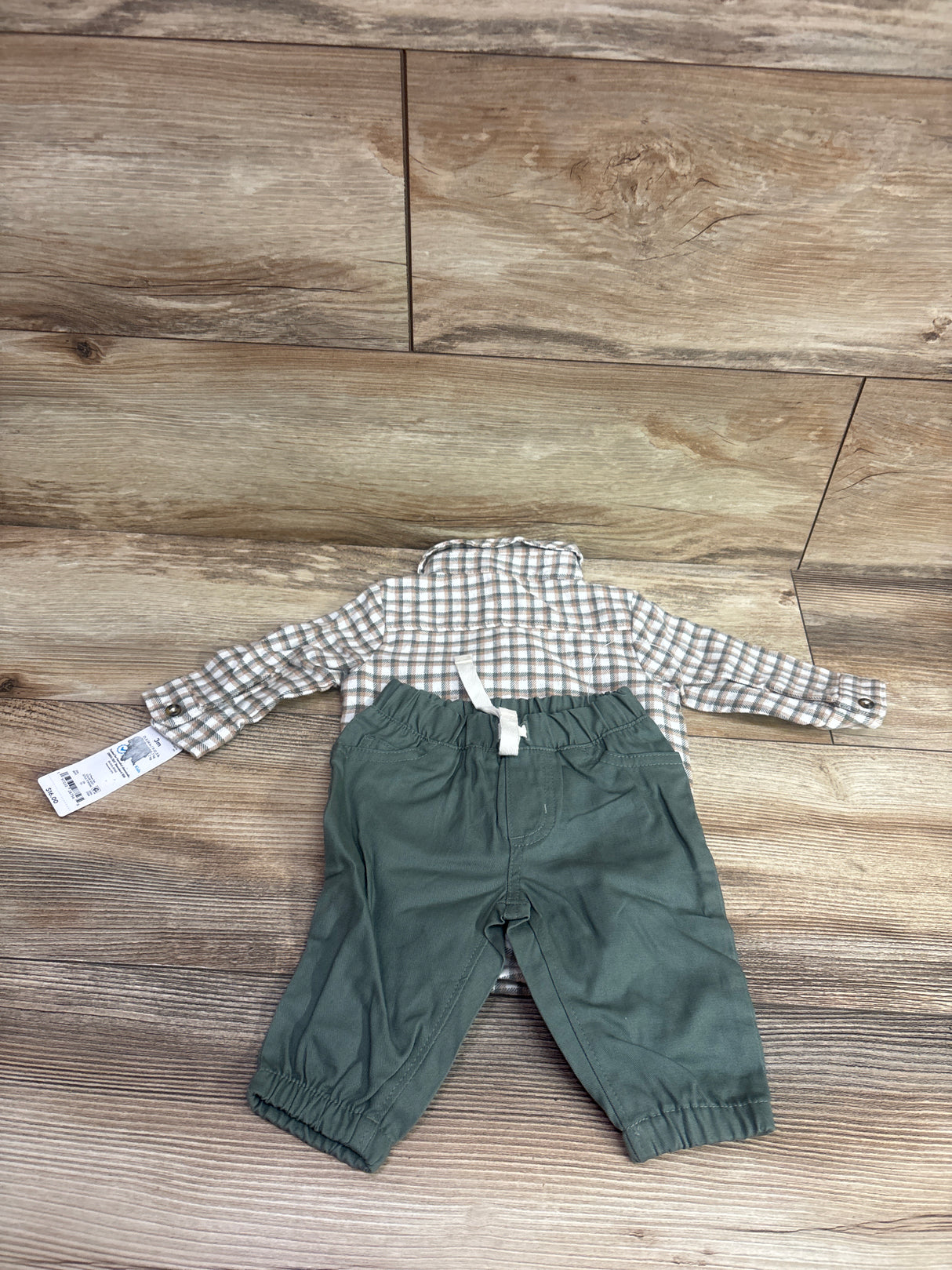 NEW Just One You 2pc Button-Up Romper & Pants Set White sz 3m