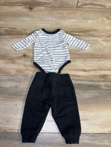 Nike 2pc Striped Bodysuit & Bottoms Set Grey sz 3m