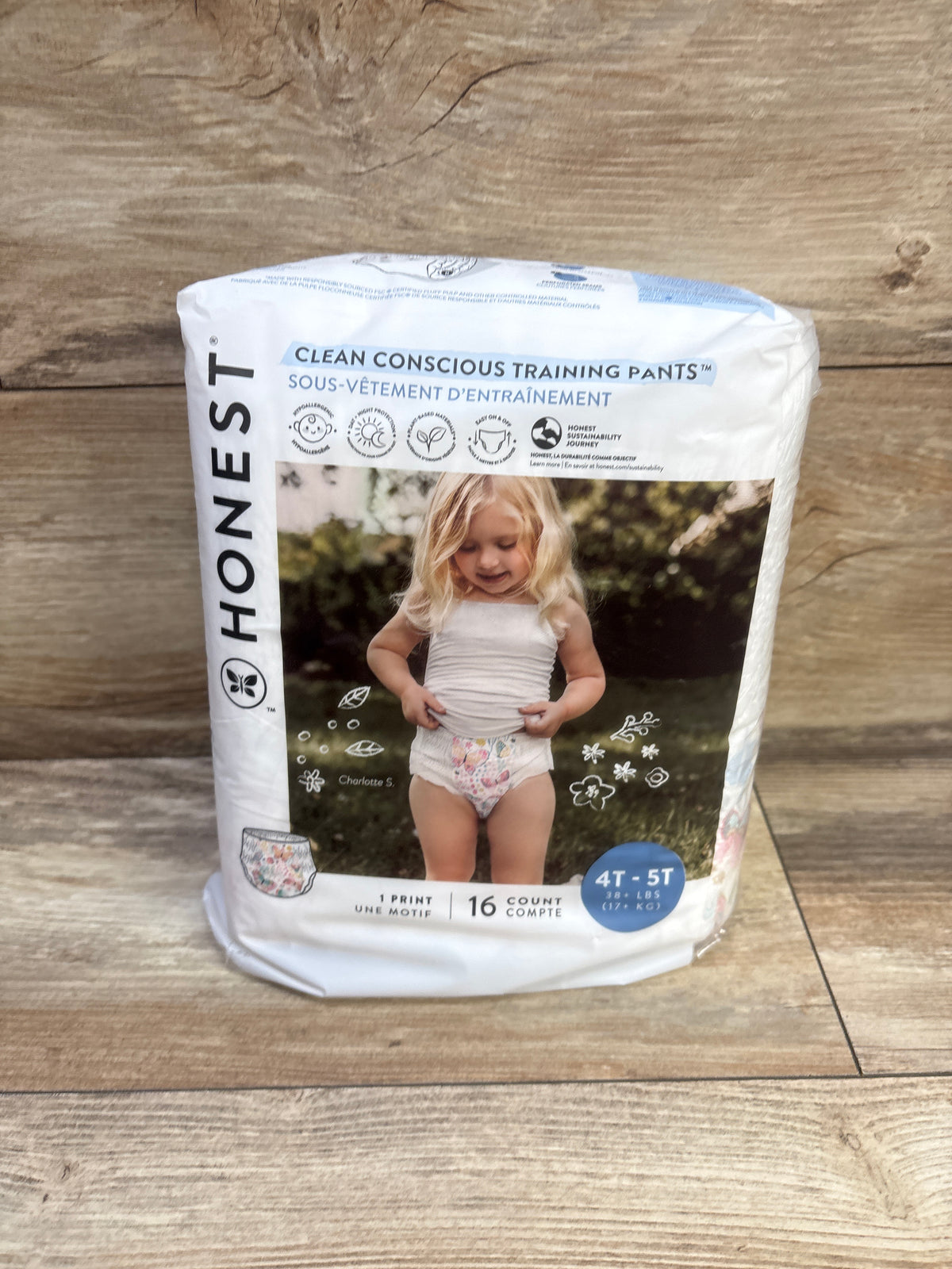 NEW Honest Clean Conscious Training Pants Size 4-5T 16ct