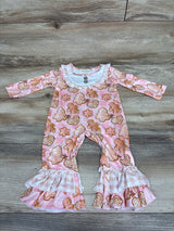 NEW Marie Nicole Gingerbread Ruffle Coverall Pink sz 3-6m