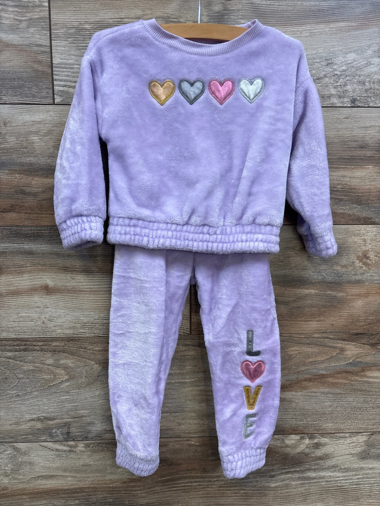Colette Lilly 2pc Plush Sweatshirt & Joggers Purple sz 3T - Me n Mommy To Be