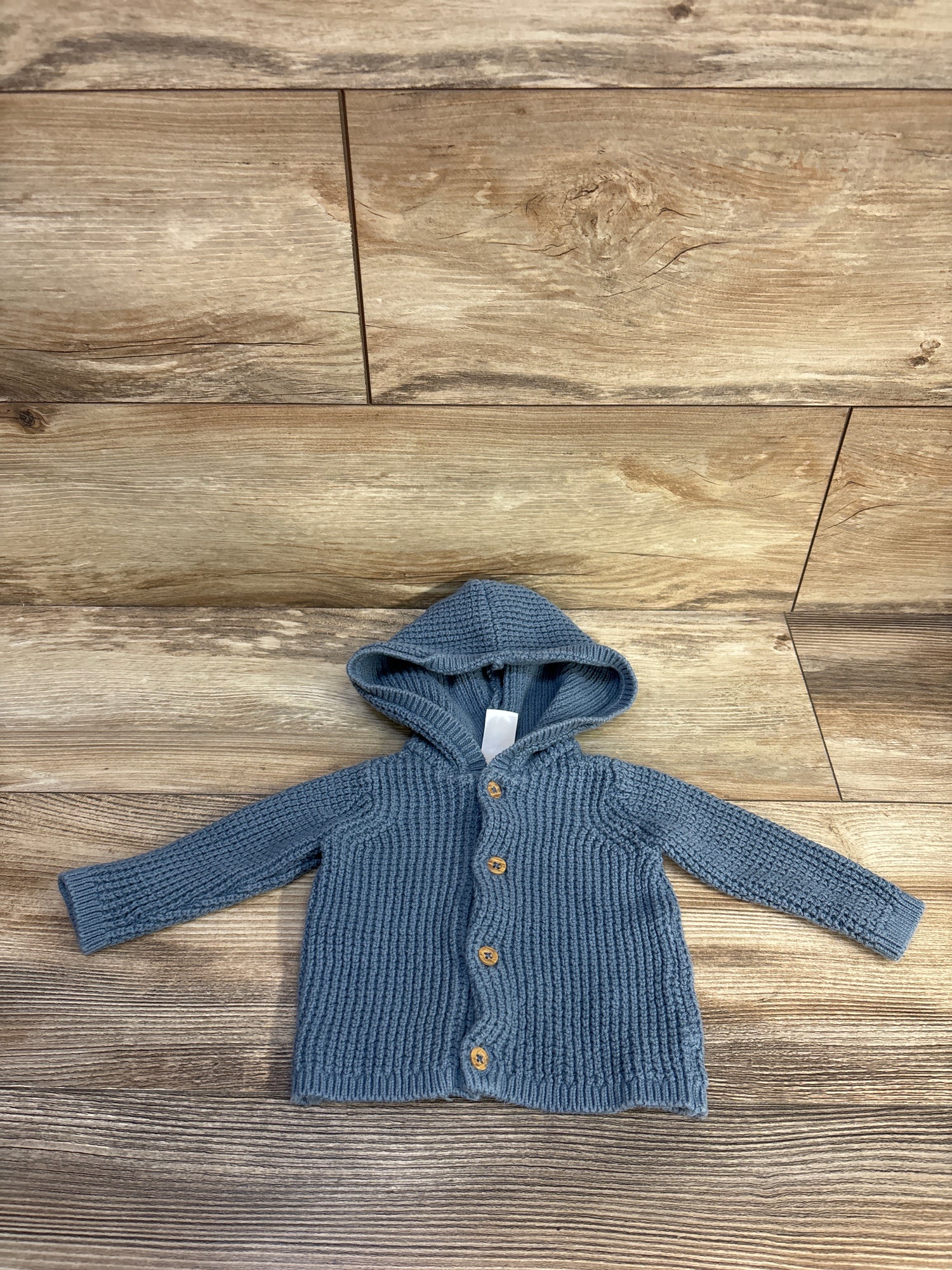 Carter's Knit Button-Up Hooded Sweater Blue sz 3m