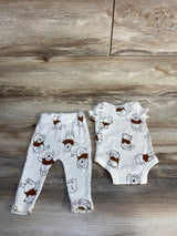 Disney Baby 2pc Ribbed Winnie The Pooh Bodysuit & Bottoms White sz 0-3m