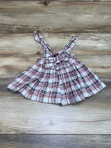 Suspender Plaid Skirt White/Pink sz 12m