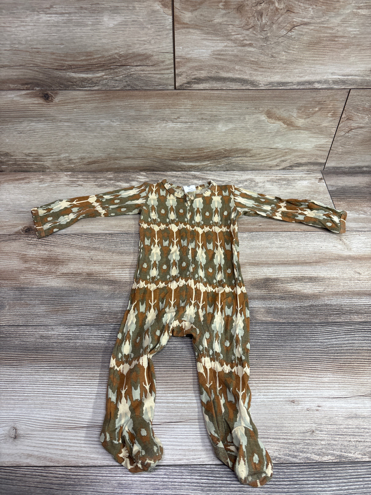 Kate Quinn Bamboo Footie Sleeper Beige Camo sz 3-6m