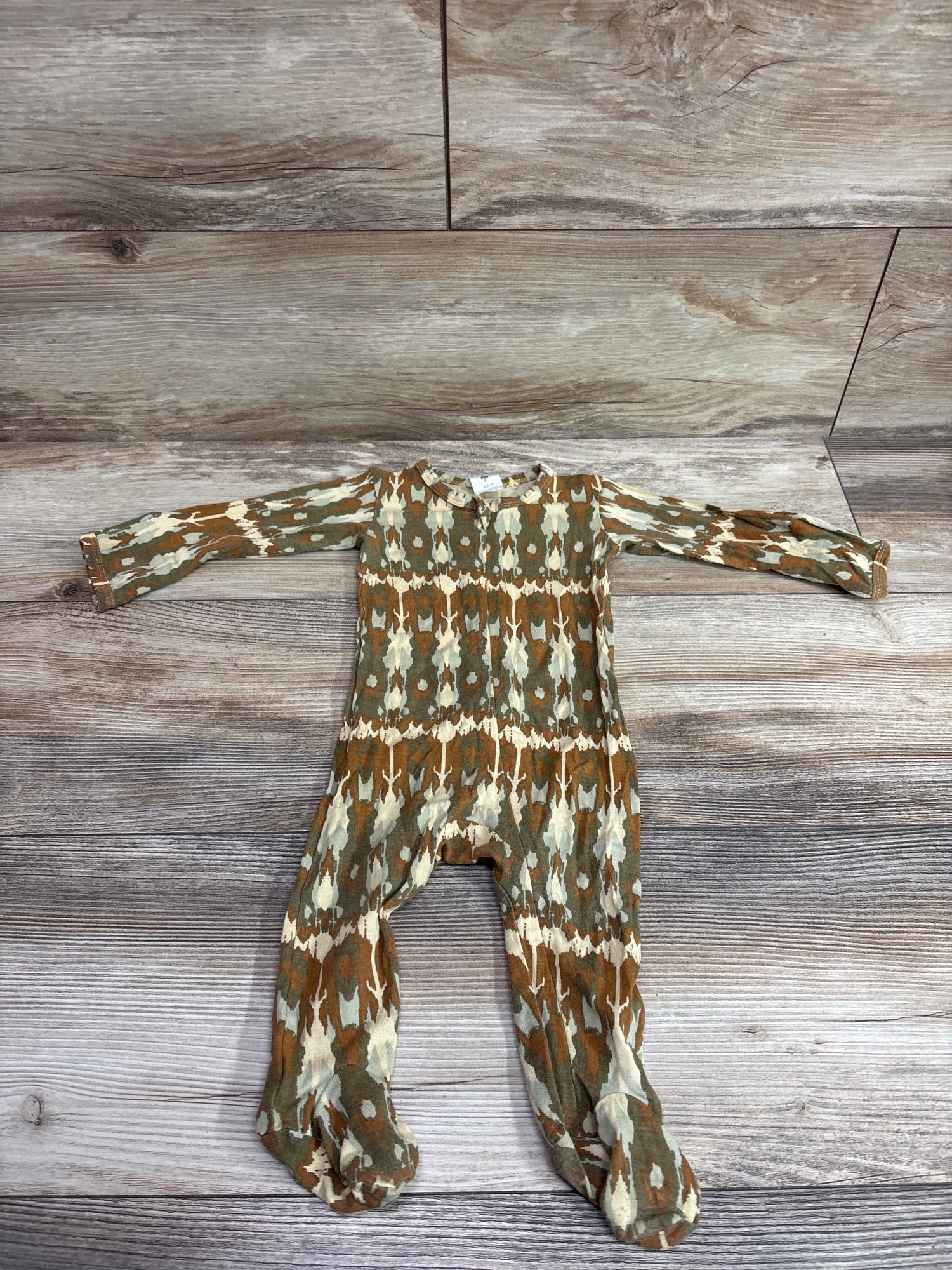 Kate Quinn Bamboo Footie Sleeper Beige Camo sz 3-6m