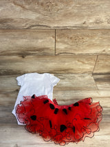 NEW IBTOM Castle 2pc Ladybug Bodysuit & Tutu Set White sz 12m