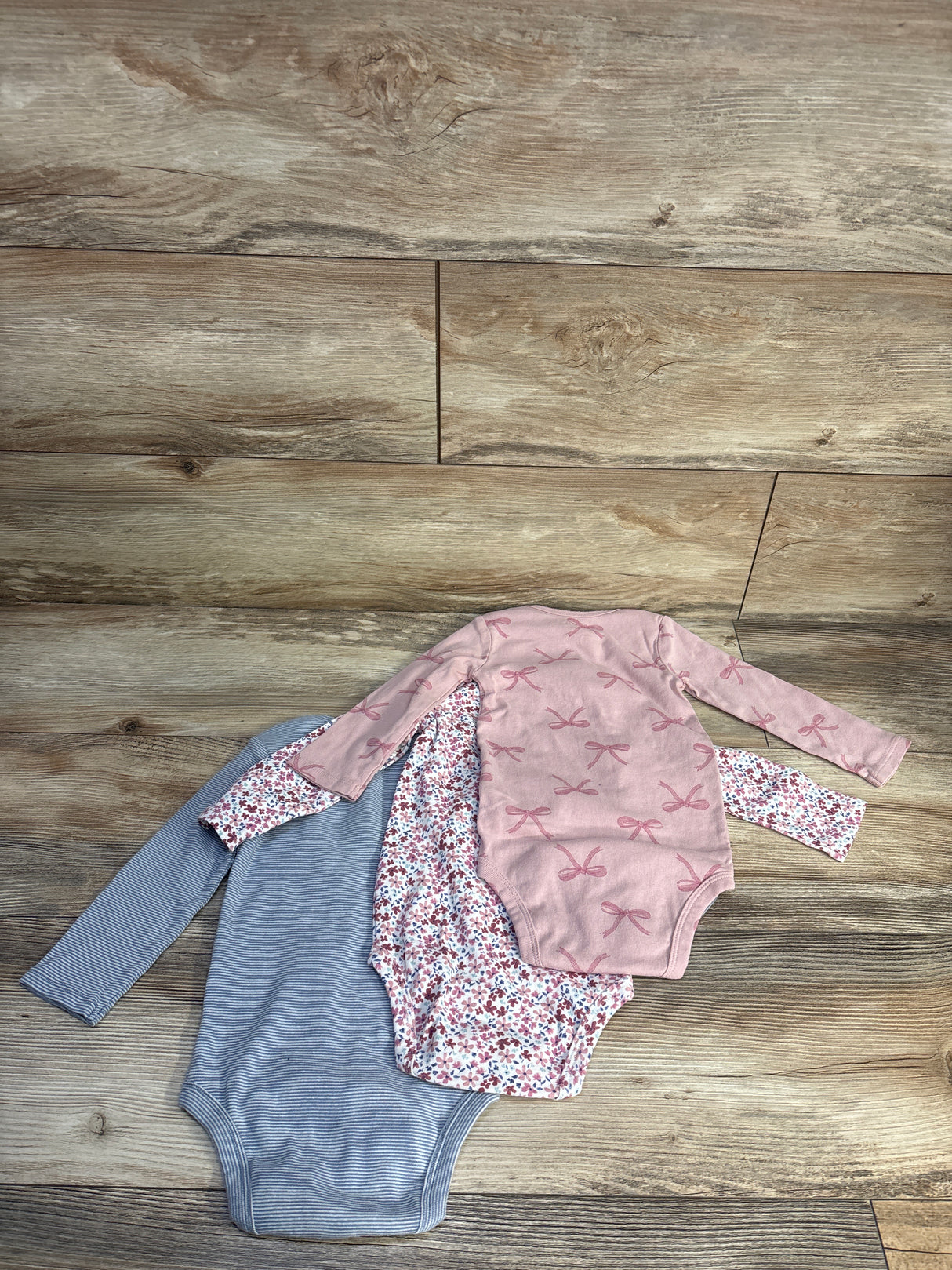 Just One You 3pk Long Sleeve Bodysuits Pink sz 18m