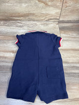 Janie & Jack Pique Polo Romper Navy sz 0-3m