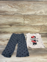Disney Junior 2pc Minnie Mouse Shirt & Pants Set Beige sz 2T
