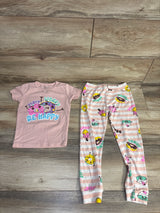 Tropical 2pc Donut Worry Be Happy Shirt & Pants Pajama Set Peach sz 5T