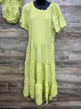 Ivy City Mother & Daughter Set Smocked Dress & Romper Lime sz 1X/3-6m