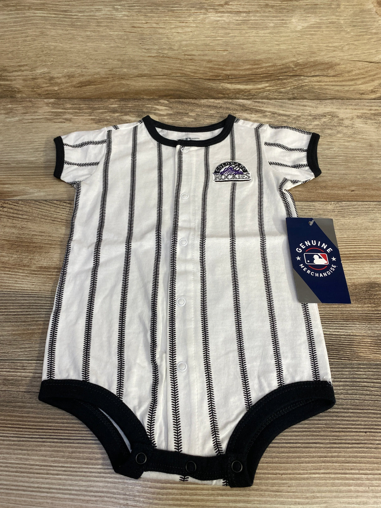 NEW MLB Colorado Rockies Pinstripe Power Hitter Romper sz 3-6m - Me n Mommy To Be