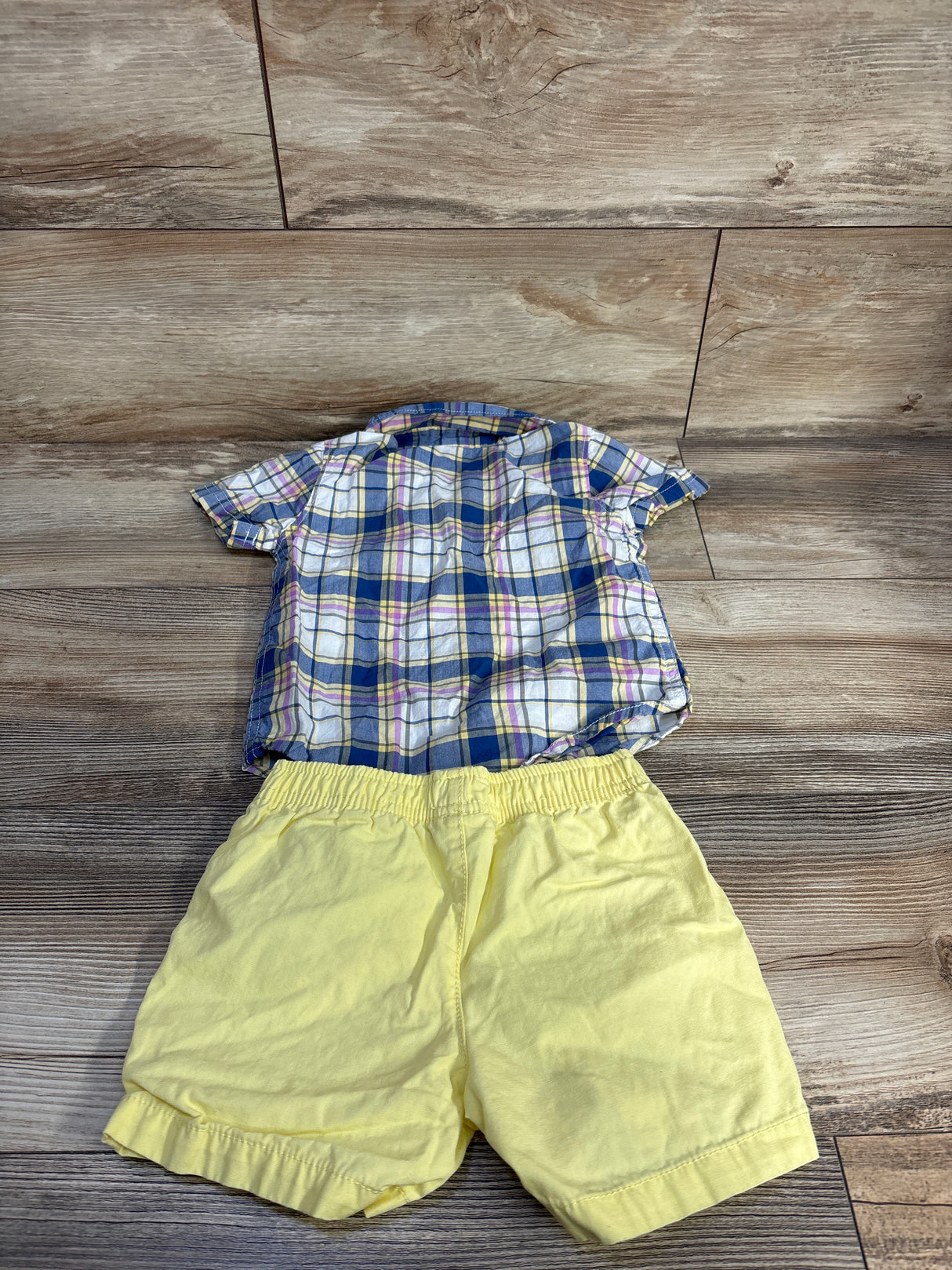 Carter's 2pc Button Up Shirt and Short Set Blue sz 18m