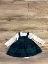 Old Navy 2pc Long Sleeve Bodysuit & Plaid Skirtall White sz 3-6m