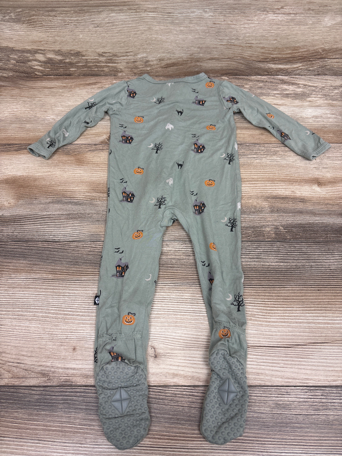 Kyte Baby Halloween Bamboo Zippered Footie Green sz 6-12m