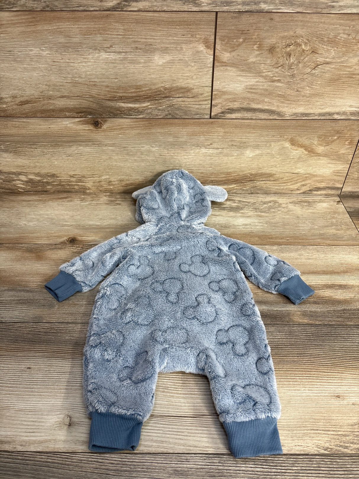 Disney Baby Mickey Mouse Plush Hooded Coverall Blue sz 0-3m