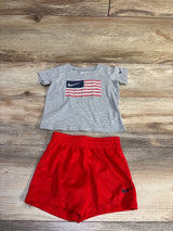Nike 2pc American Flag Shirt & Shorts Set Grey sz 12m