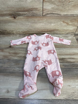 Simple Joys Elephant Waffle Knit Sleeper Pink sz 3-6m