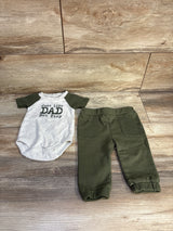 Baby Essentials 2pc Just Like Dad But Tiny Bodysuit & Pants Set Grey sz 6m