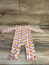 Chick Pea Pumpkin Coverall White sz 3-6m