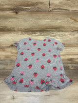 Cat & Jack Strawberry Peplum Top Grey sz 5T