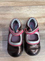 Robeez Faux Leather Mary Jane Sneakers Brown sz 7c