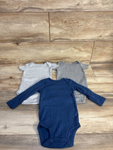 Child Of Mine 3pk Ribbed Bodysuit Set Grey sz 6-9m