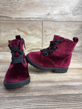 Cat & Jack Giovanna Lace-Up Combat Boots Maroon sz 5c