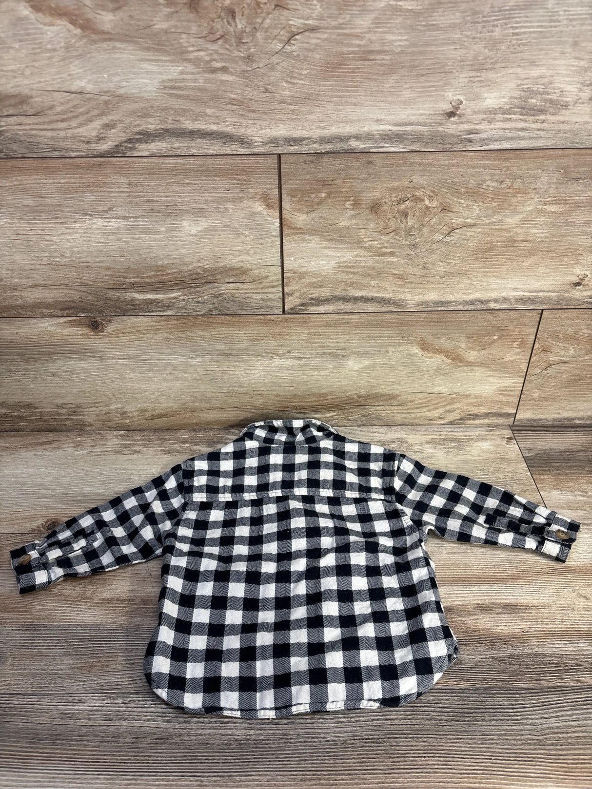 Zara Checkered Button-Up Shirt Grey sz 9-12m