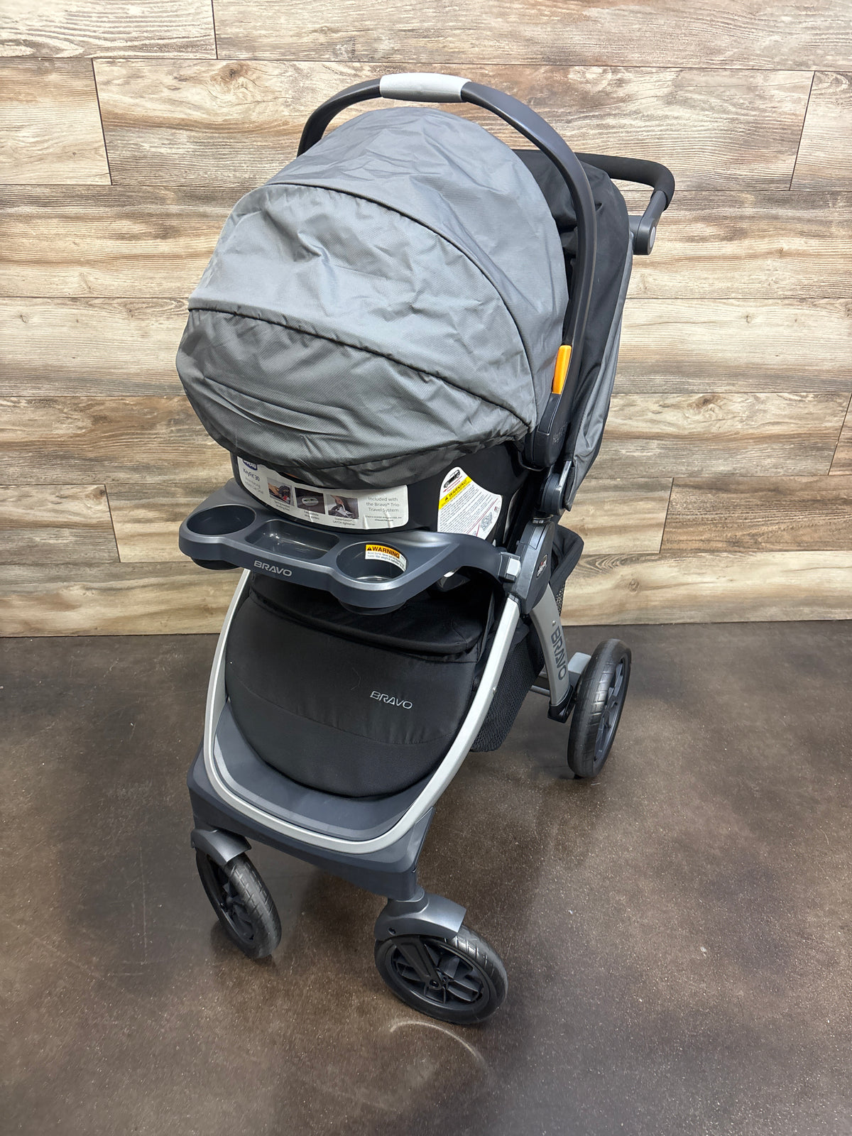 Chicco Bravo Trio Travel System with KeyFit 30 Infant Car Seat - Grey