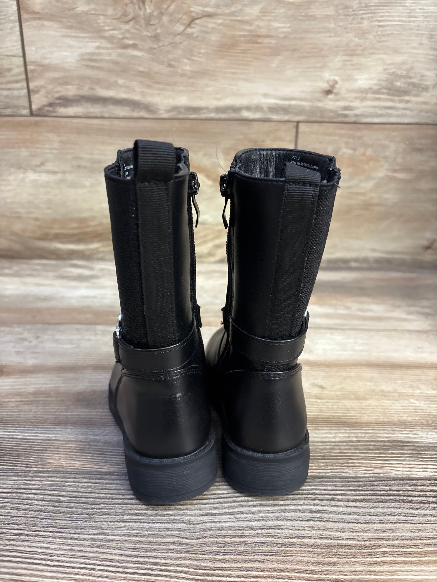 Bebe Nettie Round Toe High Boots Black sz 5c