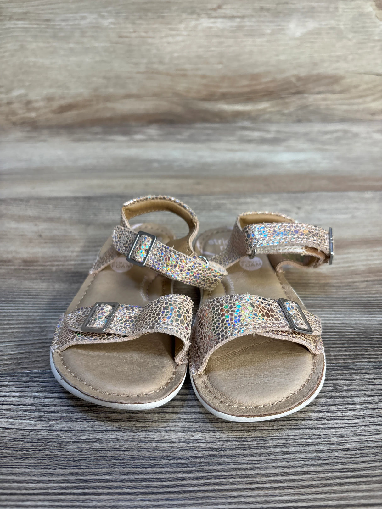 Stride Rite SRTech Kingsley Sandals Iridescent Tan sz 6c
