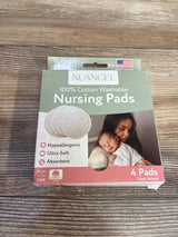 NEW Nuangel 100% Cotton Washable Nursing Pads 4ct
