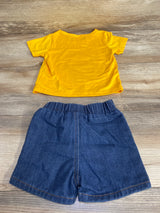 2pc Dinosaur Shirt & Denim Shorts Yellow sz 6-9m