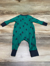 Cat & Jack Henley Tree Print Coverall Green sz 3-6m