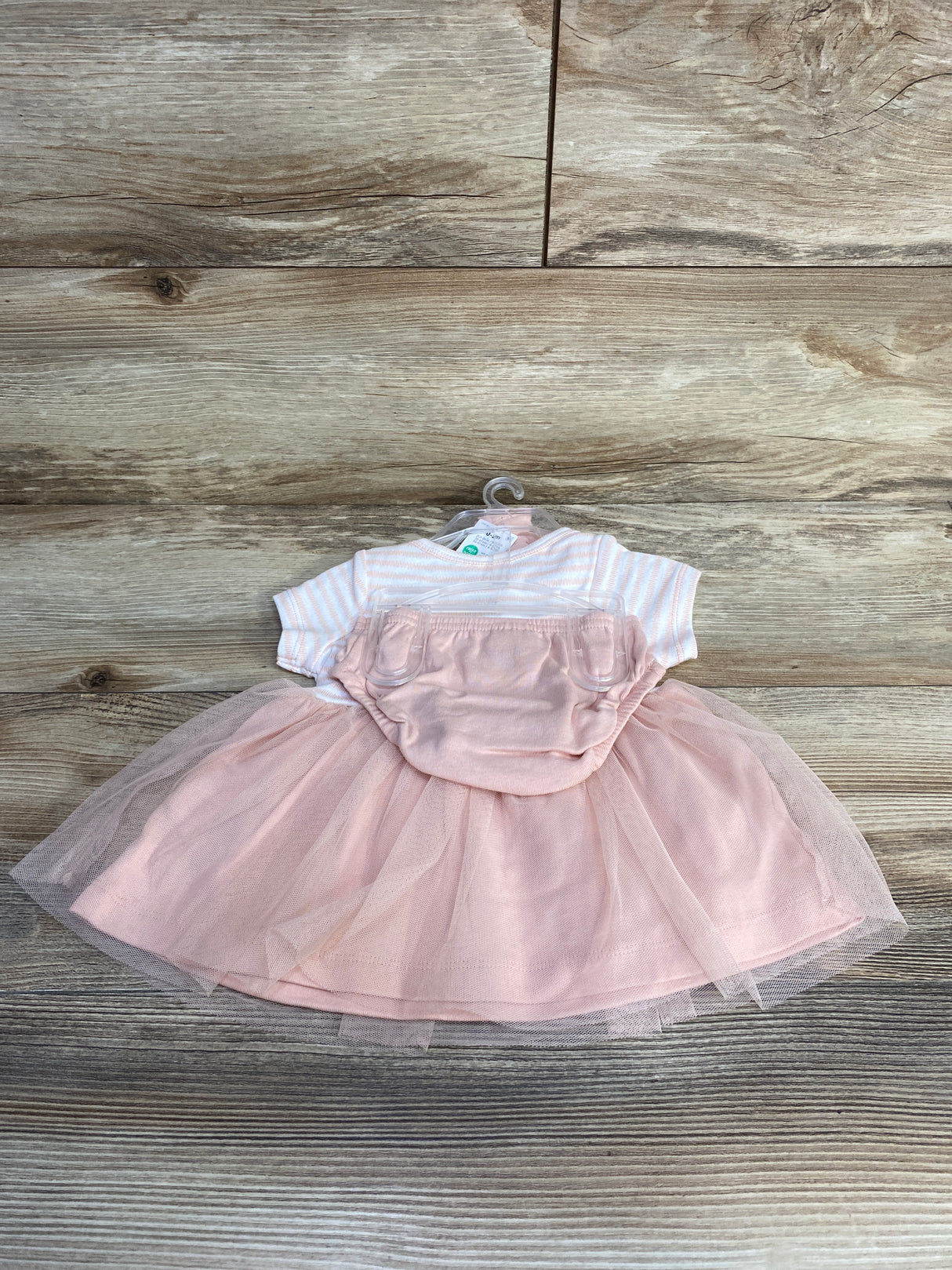 NEW Child Of Mine 3pc Tulle Dress & Bloomers White/Pink sz 0-3m