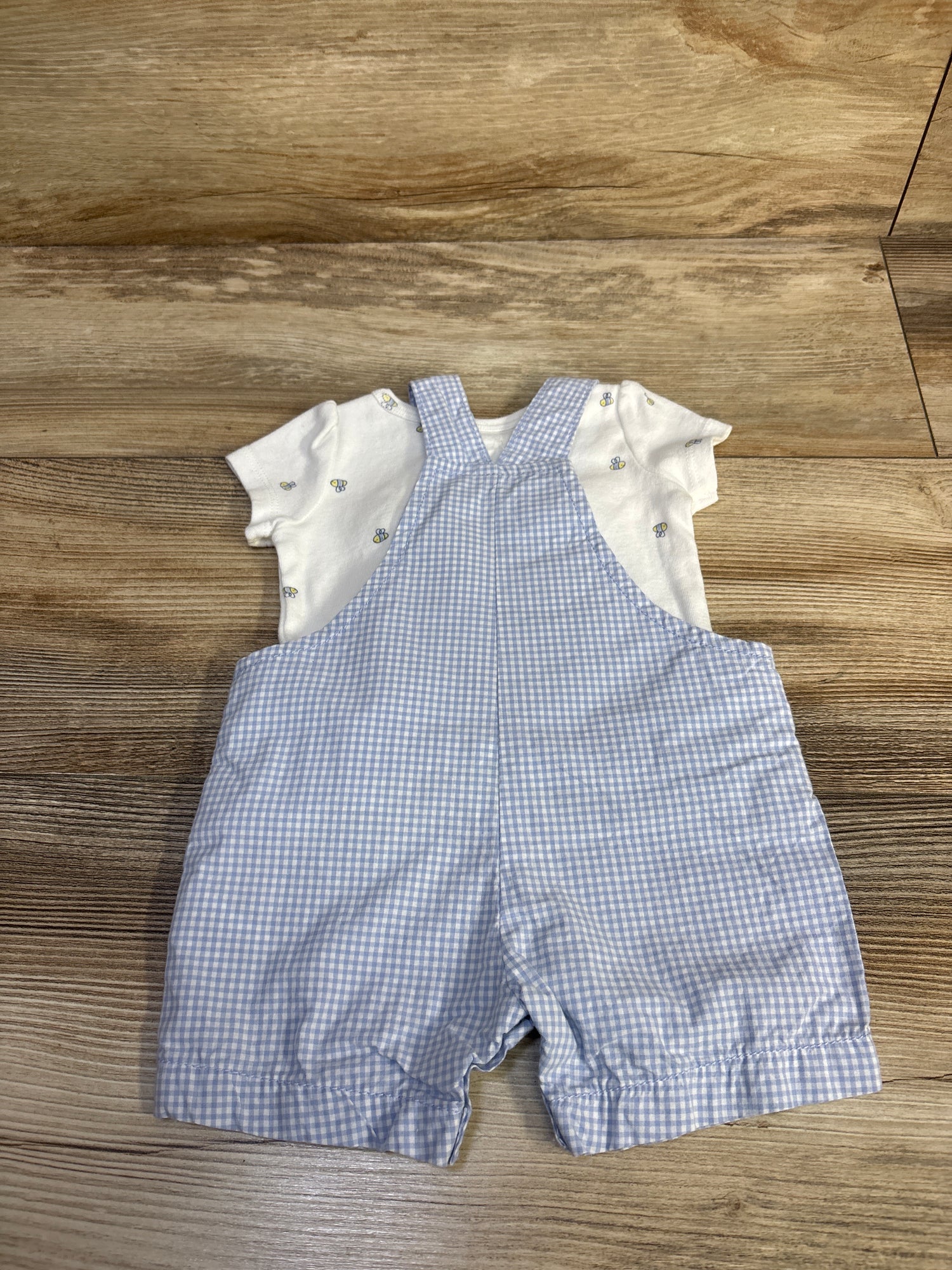 Just One You 2pc Shirt & Shortalls Set White sz 3m