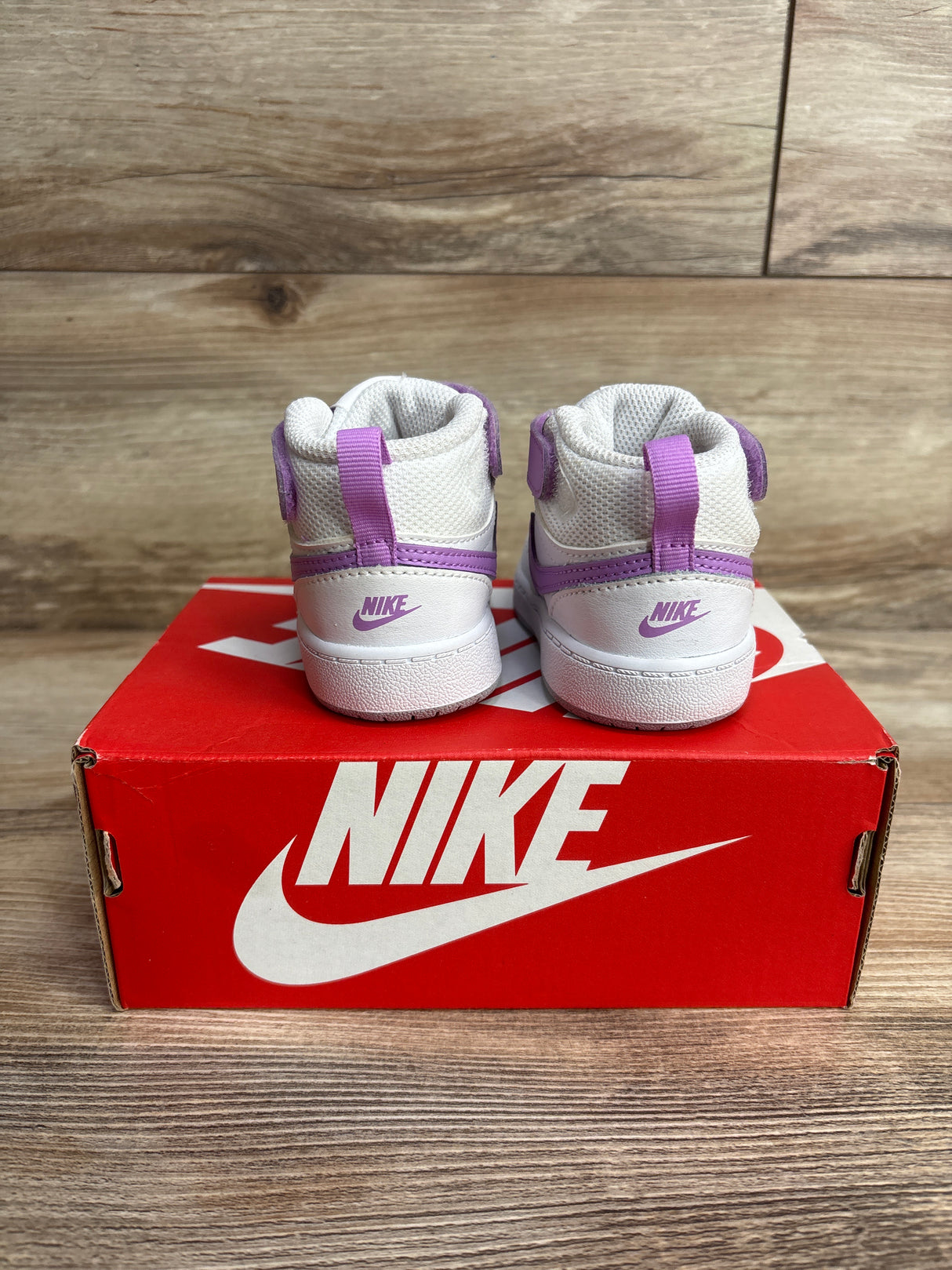 Nike Court Borough Mid 2 TD 'White Fuchsia Glow' Sneakers sz 4c