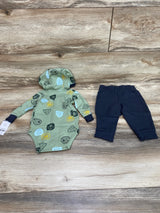 NEW Carter's 2pc Hooded Bodysuit & Pants Green sz 6m