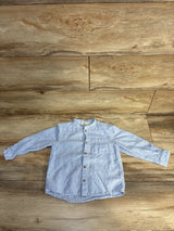 H&M Striped Button Up Shirt Blue sz 3T