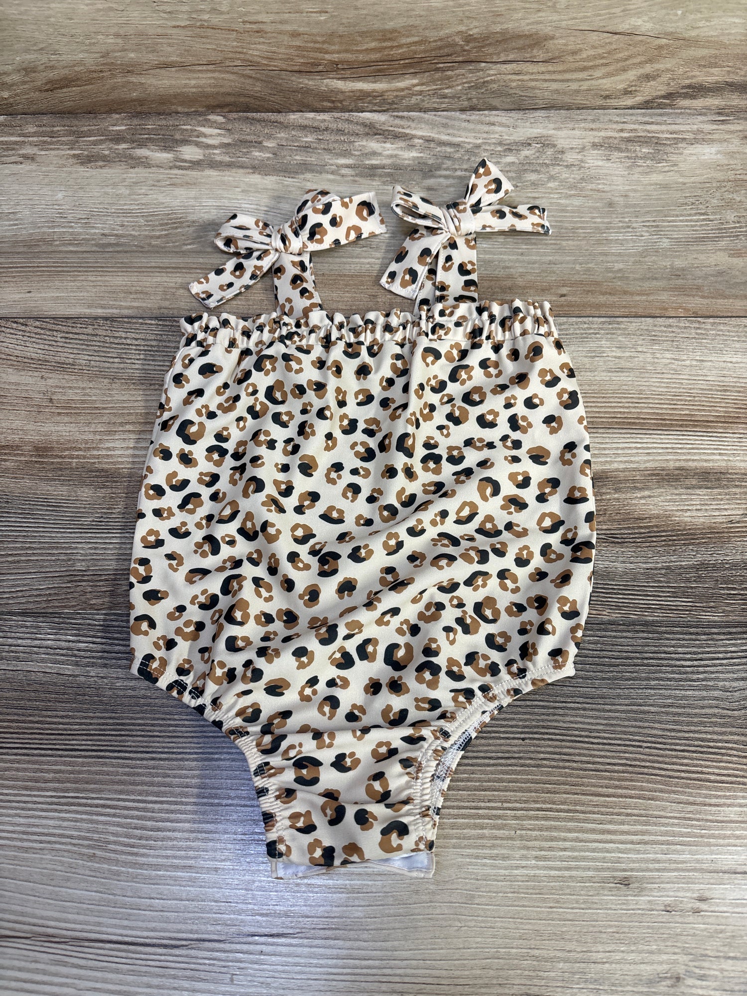 Mudpie 1pc Leopard Print Swimsuit Beige sz 24m/2T