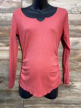 Old Navy Ribbed Ruched Shirt Pink sz Medium