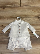 NEW Just One You 3pc Quilted Button Up Set Grey sz 3m