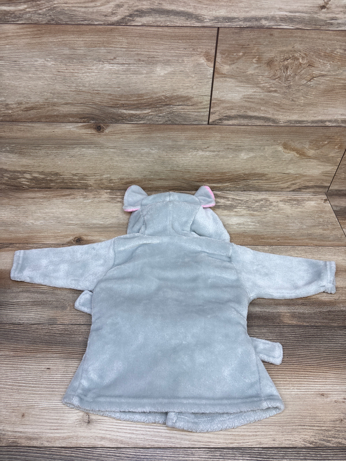 Hudson Baby Plush Hooded Elephant Robe Grey sz 0-9m