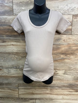 Isabel Maternity Ribbed Seamless T-Shirt Tan sz Medium