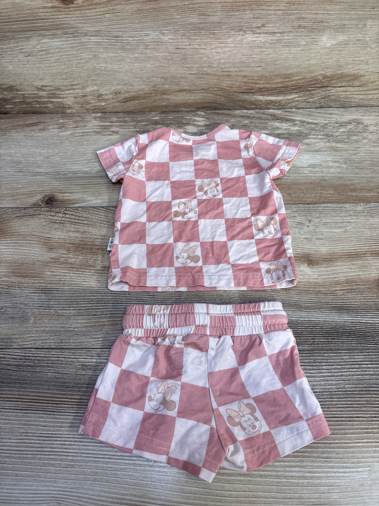 Ellie Sue 2pc Minnie Mouse Bamboo Pajama Set Pink sz 3-6m